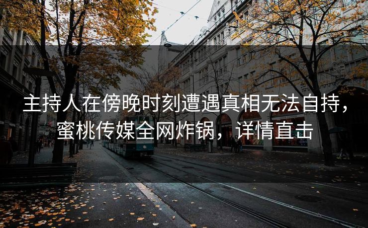 主持人在傍晚时刻遭遇真相无法自持，蜜桃传媒全网炸锅，详情直击